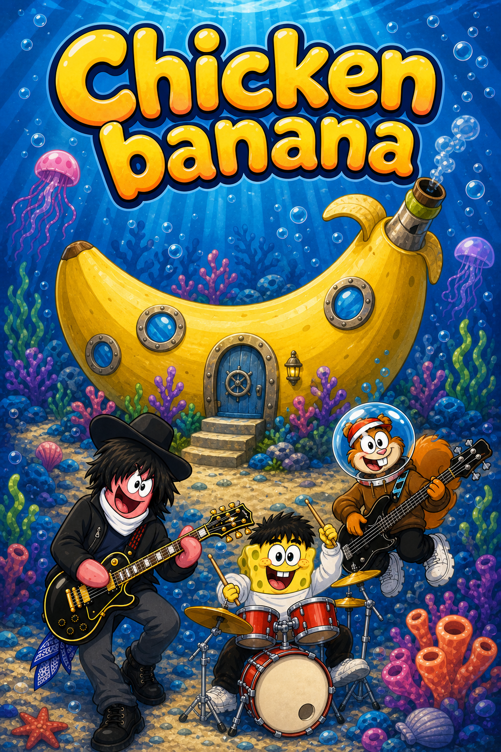 Chicken Banana 三人海底卡通樂團海報